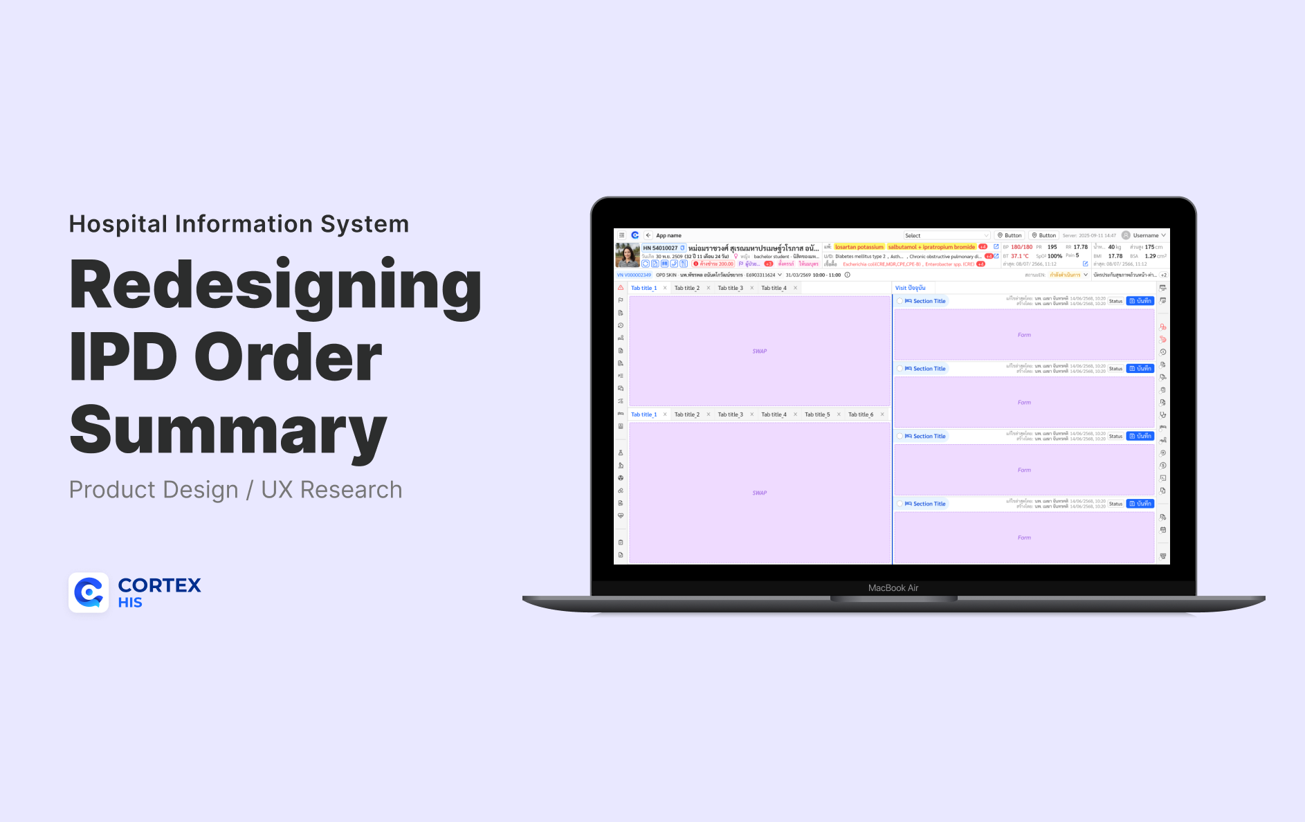 Patient App — layout and navigation overhaul, mobile screens